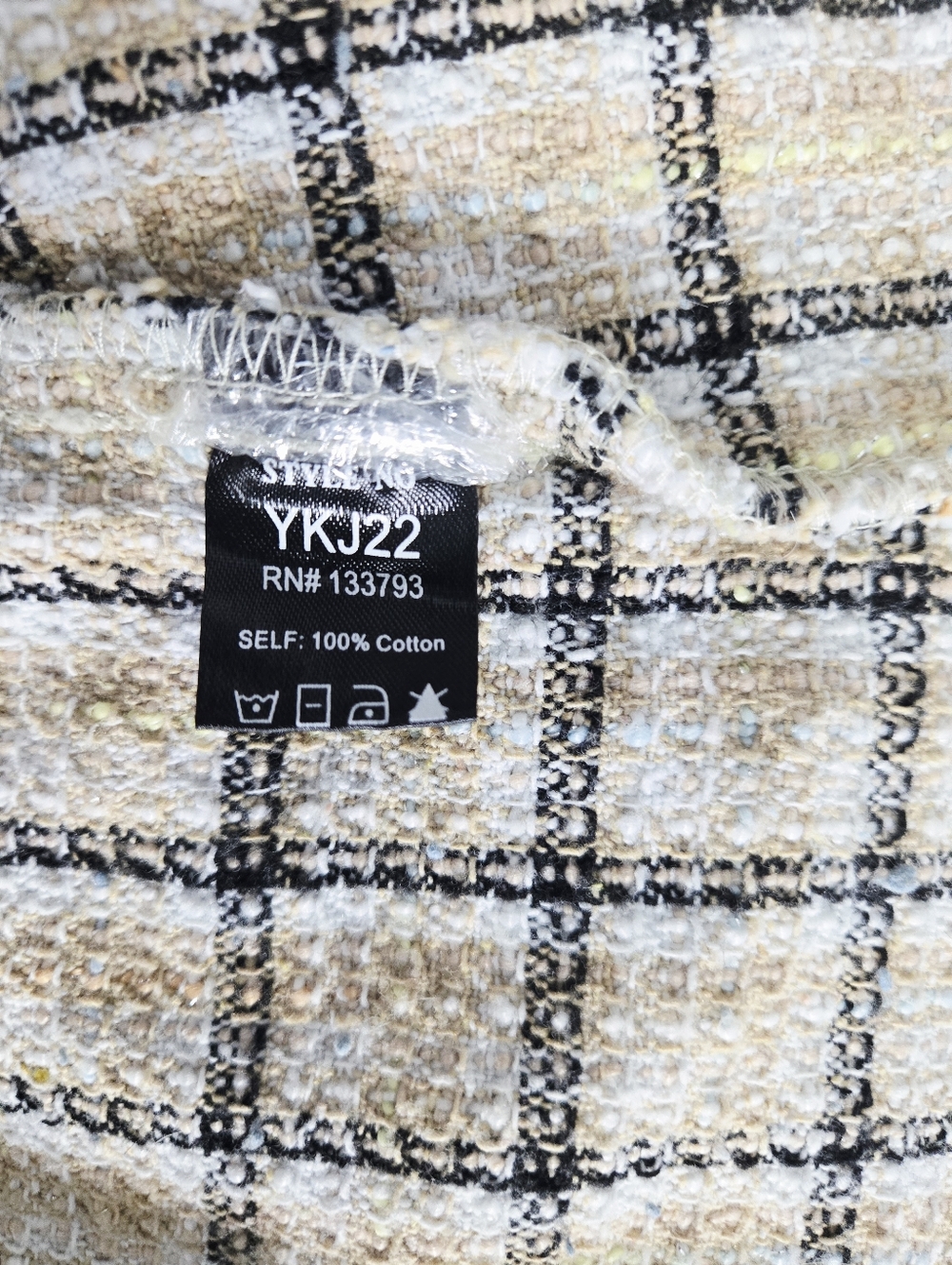 POL Corduroy Plaid Tweed Button Down Shirt Jacket Blue Medium - Picture 11 of 12